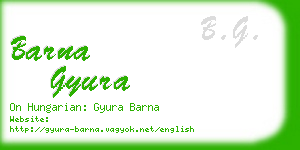 barna gyura business card